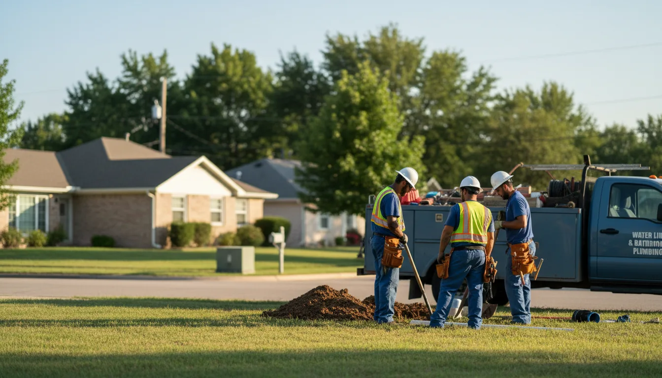 Residential water line and bathroom plumbing service in Summerfield, KS